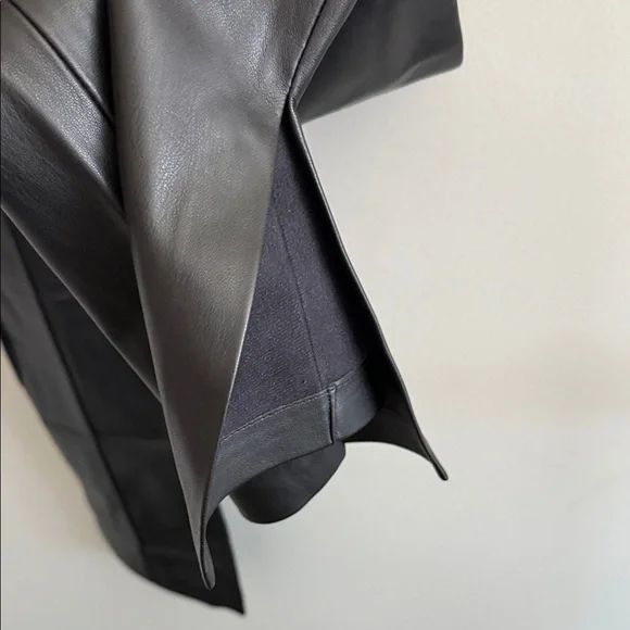 Mango Black Wide Leg Flare Pants with Ankle Slits - Picture 5 of 8